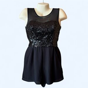 H&M DIVIDED Black Sequin Romper